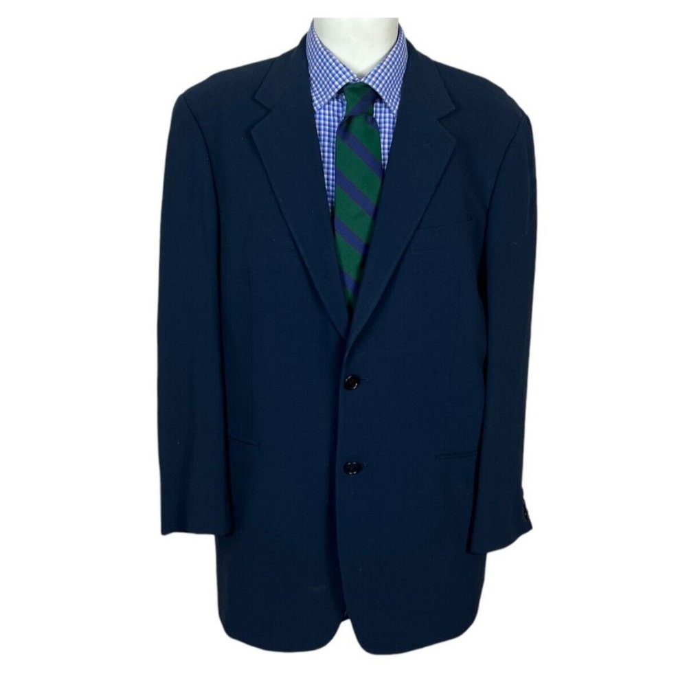 Vestimenta  Sport Coat Jacket Wool 2 Button Navy Italy Men's 44S Nice